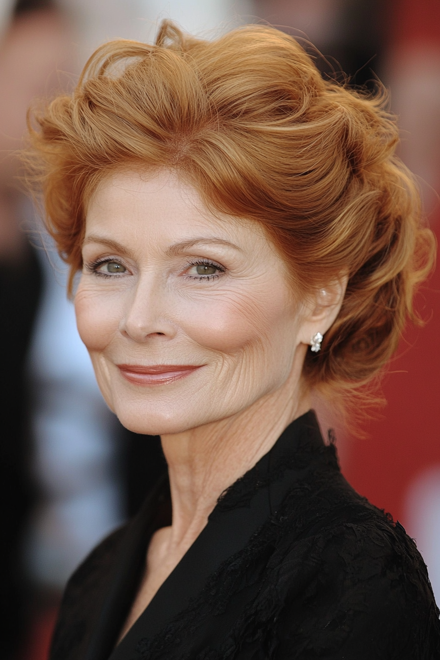 24. Classic French Twist - Golden Brown (Hairstyles For Women Over 60 With Fine Hair) - Hairstyles For Women Over 60 With Fine Hair