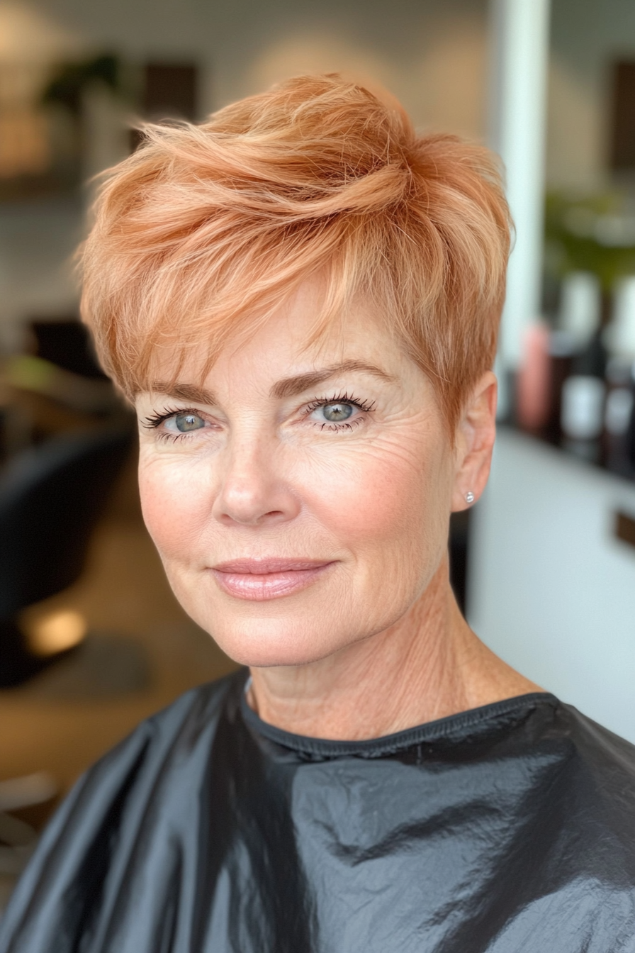 22. Tapered Pixie with Light Copper (Short Hairstyles For Older Women With Thick Hair) - Short Hairstyles For Older Women With Thick Hair