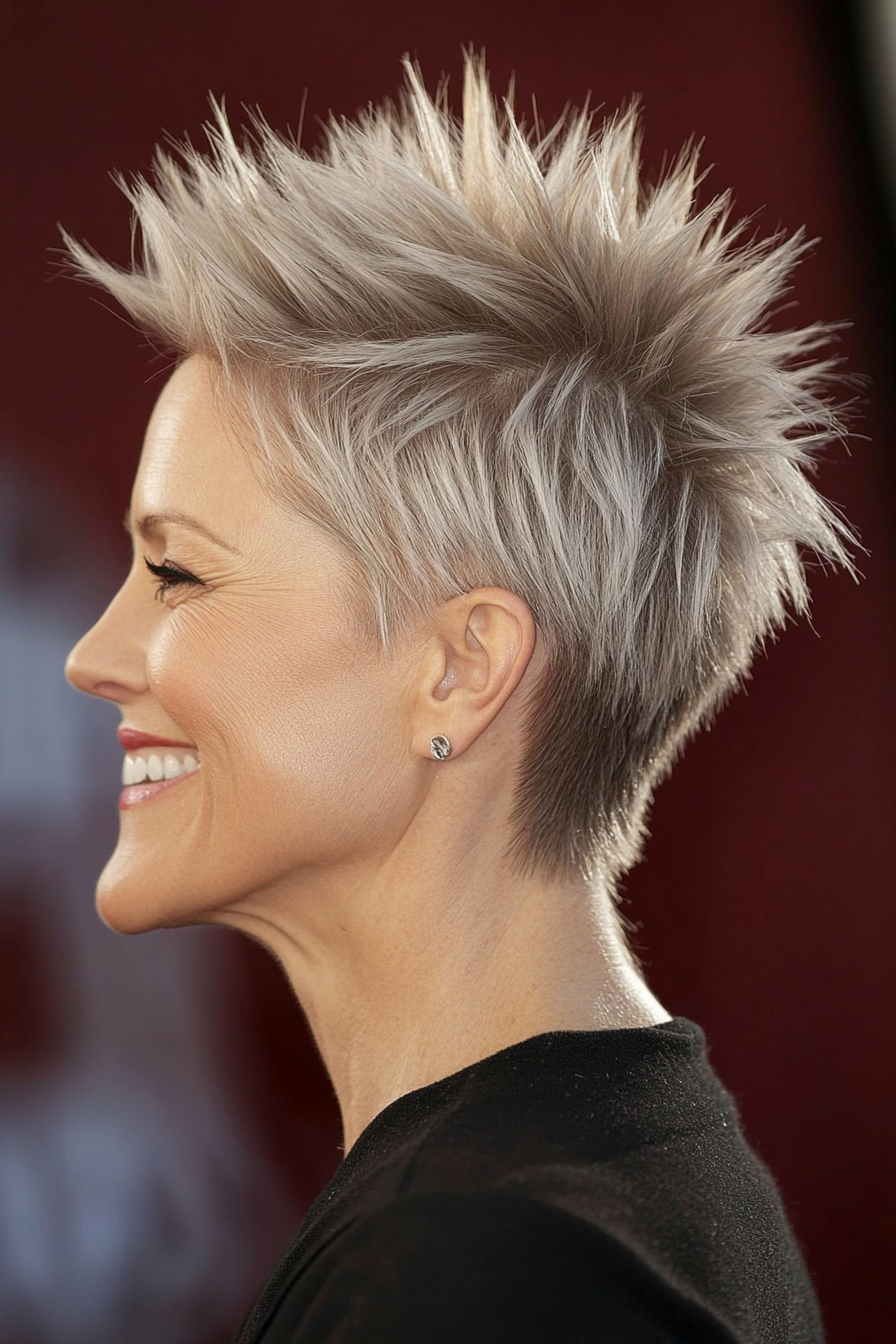 9. Cropped Spikes with Ash Blonde (Short Spiky Haircuts For Older Women) - Short Spiky Haircuts For Older Women
