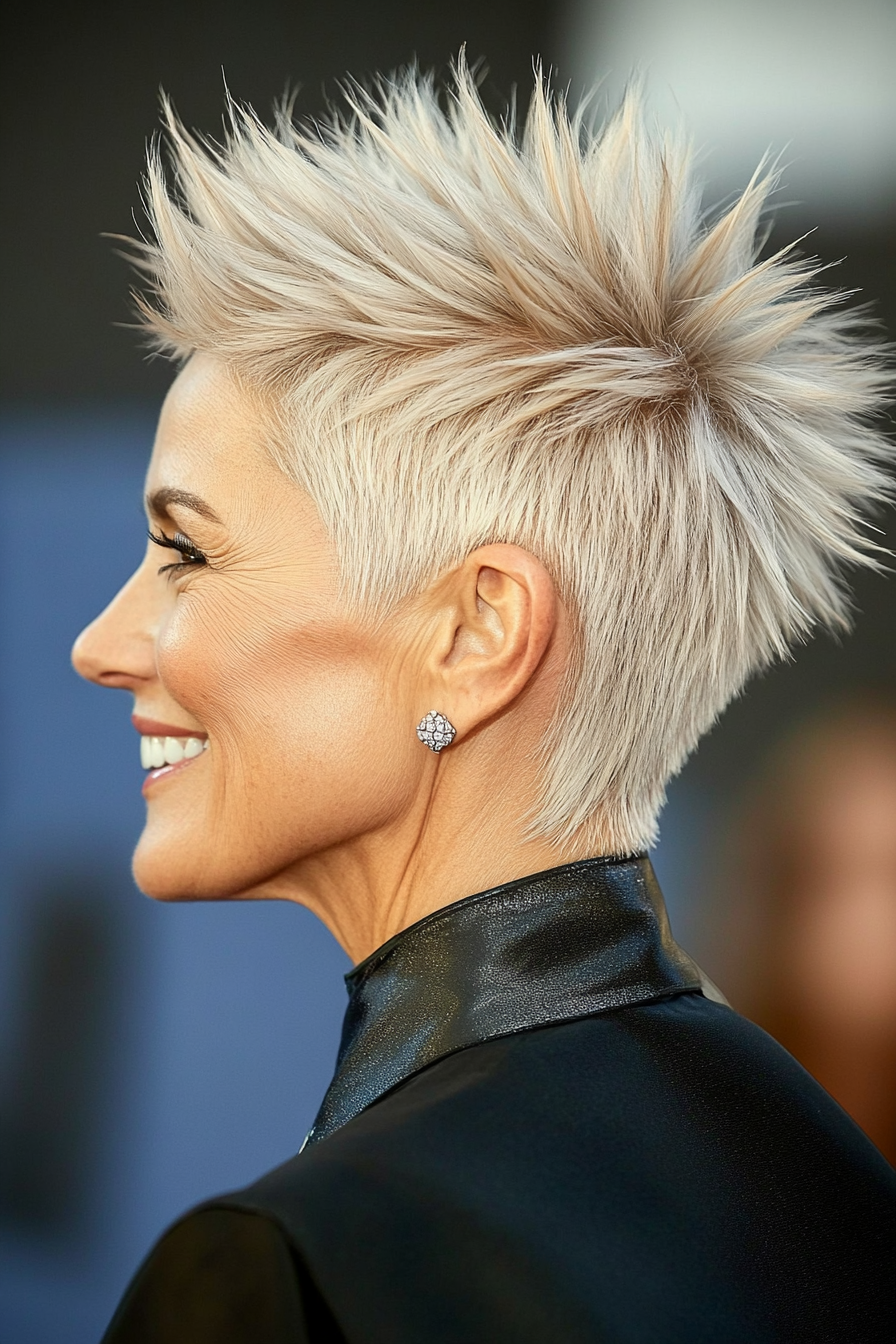 20. Sharp Spikes with Sandy Blonde (Short Spiky Haircuts For Older Women) - Short Spiky Haircuts For Older Women