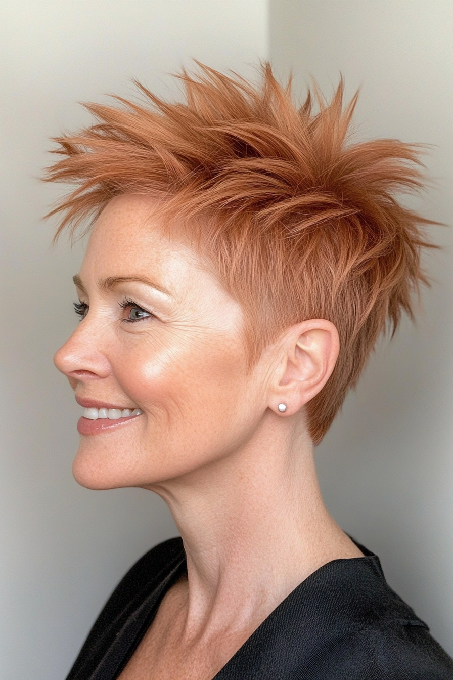 27. Spiky Bob with Light Auburn (Short Spiky Haircuts For Older Women) - Short Spiky Haircuts For Older Women