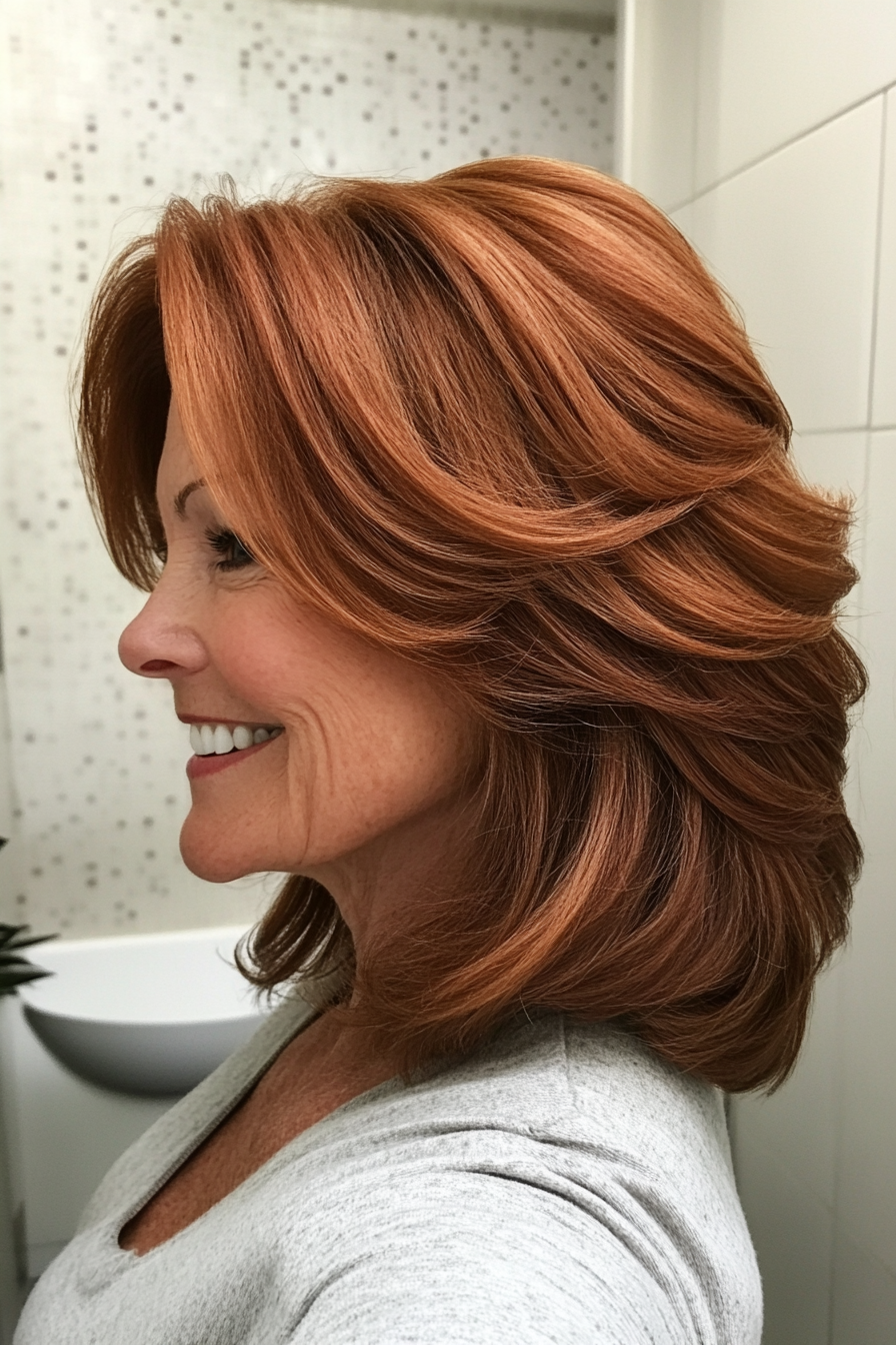 8. Chic Stacked Wedge in Auburn (Wedge Haircuts For Older Women) - Wedge Haircuts For Older Women