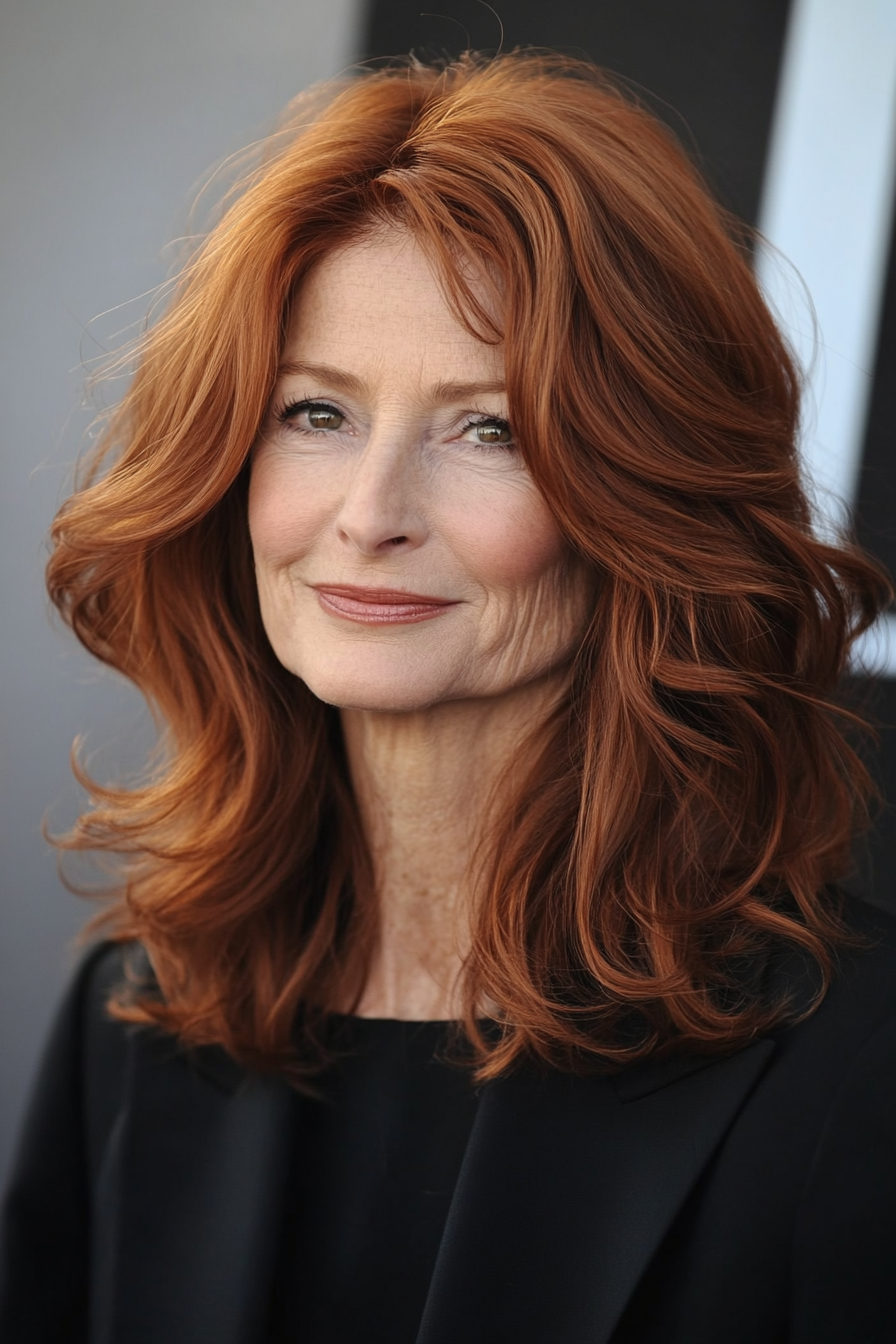 14. Wispy Wedge with Volume in Chestnut (Wedge Haircuts For Older Women) - Wedge Haircuts For Older Women